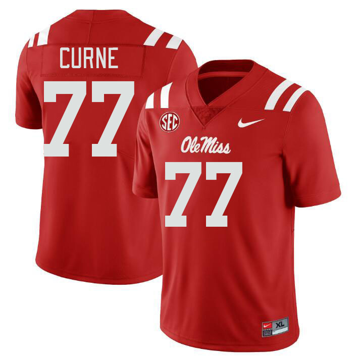 Ole Miss Rebels #77 Victor Curne College Football Jerseys Stitched Sale-Red